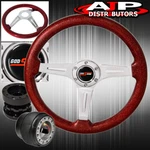 Black Hub Extender For 84-89 Accord + Metallic Red Wood Godsnow Steering Wheel. Fixed Price $64.99.