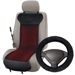 Universal Car 12V Heated Seat Cover And Plush Sheepskin Steering Wheel. Fixed Price $25.99.