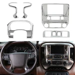 Interior Front Dashboard Panel Cover Trim Kit For Chevy Silverado 2014-17 Chrome. Fixed Price $104.59.