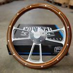 14" Billet Steering Wheel Gmc Wood Rivet Half Wrap Modern Logo Horn Button. Fixed Price $188.93.