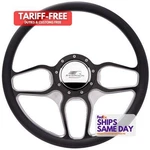 Billet Specialties BC34102, One Steering Wheel 1/2 Wrap 15.5IN Win Lite Black. Fixed Price $608.15.