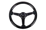 Nrg 350MM 3" Deep Dish Steering Wheel Black 3-SPOKE Glittered Mahogany. Fixed Price $228.00.