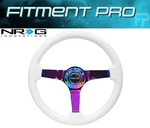 Nrg RST-036WT-MC 350MM Neo Chrome Aluminum 3" Deep White Wood Steering Wheel. Fixed Price $228.00.