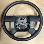 Ford F150 F-150 Black Leather Steering Wheel Cruise & Audio Buttons 04-08. Fixed Price $175.00.