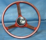Vtg 1978-82 Dodge Omni Horizon 3-SPOKE Woodgrain Steering Wheel Red 5206002 Horn. Fixed Price $225.00.