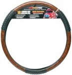 Roadpro RPSW-3003 18" Black/wood Grain Comfort Grip Steering Wheel Cover. Fixed Price $24.99.