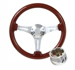 Real Wood Steering Wheel W/chrome Spokes For 1968 To 1988 Camino + Adapter. Fixed Price $179.99.