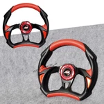 Universal 32CM Battle Type Jdm Black Red Pvc Leather Steering Wheel 6 Hole. Fixed Price $35.99.