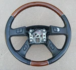 03-06 Gmc Envoy Denali Escalade Ebony Leather &wood Multifunction Steering Wheel. Fixed Price $160.55.