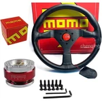 Momo 14" 350MM Drifting Steering Wheel W/horn Button & Quick Release Adapter Kit. Fixed Price $116.69.
