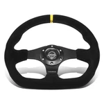 Nrg RST-024MB-S-Y 320MM Flat Bottom Suede Steering Wheel W/ Yellow Center Mark. Fixed Price $160.00.