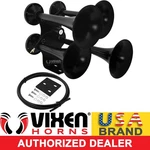 Vixen Horns Train Air 4 Trumpets Black For Truck/car/suv Loud Sound Db 12V. Fixed Price $194.17.