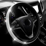 Bling Crystal Steering Wheel Cover For Women Black With White Diamonds 14 5 1.... Fixed Price $19.69.