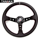 Tanaka Deched Out 6 Bolt 350MM Deep Dish Pu Leather Carbon Fiber Steering Wheel. Fixed Price $39.59.