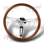 Brown Wood Grain W-power 380MM 6-HOLE Chrome 3-SPOKE 15" Steering Wheel. Fixed Price $105.50.