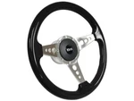 1955-68 Chevy 9-BOLT Black Wood Steering Wheel Ss Kit, 3 Spoke-holes. Fixed Price $341.99.