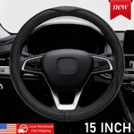 For Toyota Avalon 2013-2018 Steering Wheel Cover 15 Inch Black Leather Anti-slip. Fixed Price $29.98.