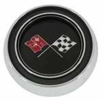 1965 1966 Corvette Steering Wheel Horn Button Emblem. Fixed Price $92.95.