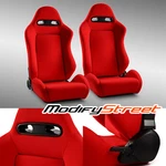 Reclinable Red Fabric Classic Style Racing Seats Left/right W/slider. Fixed Price $315.98.