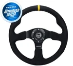New Reinforced Nrg Steering Wheel Black Alcantara Yellow Strip 320MM RST-012SA-Y. Fixed Price $198.00.