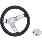 Speedway Motors Classic 9-3/4 Inch Black Steering Wheel With Holes Plain. Fixed Price $104.99.