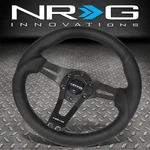 Nrg Reinforced 320MM Black Leather Steering Wheel W/ Real Carbon Fiber Spokes. Fixed Price $158.00.