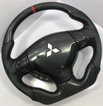 Carbon Fiber Steering Wheel W/ Bluetooth Controls For Mitsubishi Lancer Evo. Fixed Price $320.00.
