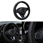 Steering Wheel Cover, 15 Inch Carbon Microfiber Pu Leather Elastic .... Fixed Price $11.83.