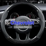 For Chevrolet Steering Wheel Cover Carbon Fiber Black Leather Anti-slip 15". Fixed Price $21.65.