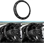 Diamond Soft Leather Steering Wheel Cover, 15 Inch Bling Elastic Black. Fixed Price $14.76.