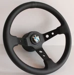 Steering Wheel Fits For Bmw Sport Deep Dish Black Leather E28 E30 E32 E34 86-92. Fixed Price $197.80.