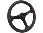 Vsw 14" Perforated Leather Steering Wheel, 6-BOLT Solid Black Spoke Red Stitch. Fixed Price $152.99.
