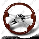 W-power 16-INCH Dark Wood Grip 5-HOLE Chrome 4-SPOKE 2" Deep Dish Steering Wheel. Fixed Price $149.99.