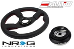 Nrg 320MM 1.5" Deep Race Leather Steering Wheel Red Stitch W/ Short Hub SRK-110H. Fixed Price $229.94.