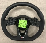 Audi S-logo A4 A5 S4 S5 Leather Half Perforated Flat Bottom Steering Wheel # 24B. Fixed Price $749.00.
