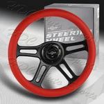 W-power 350MM Red Leather Grip 6-HOLE Black 4-SPOKE Vintage 14" Steering Wheel. Fixed Price $115.99.