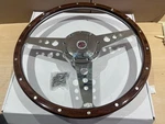 Mga Classic 14 Inch Wood Rim Steering Wheel Polished Billet Adaptor Boss. Fixed Price $235.10.