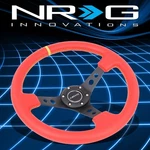 Nrg Performance 35CM Red Leather+center Mark 3"DEEP Steering Wheel ST-006RR-YS-Y. Fixed Price $124.20.