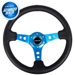 New Nrg 350MM 3" Deep Dish Blue Spoke Black Leather Steering Wheel RST-006BL. Fixed Price $147.40.