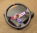 Rdt 350MM Neo Chrome Deep Dish Steering Wheel Red Stitching For 94-2001 Integra. Fixed Price $80.49.