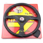 Red Momo Leather Drift Sport Steering Wheel For Honda Logo Horn Line 14INCH. Fixed Price $80.99.