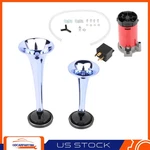 For Car Truck Boat Train 12V Dual Trumpet Air Horn Compressor Kit 130DB. Fixed Price $20.26.