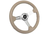 Vsw 14 Inch Tan Leather Steering Wheel, 6-BOLT Brushed Spoke, 2.5 Dish. Fixed Price $170.99.