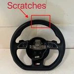 2013 Audi A5 Leather Wrapped Steering Wheel Black Line Oem. Fixed Price $293.82.