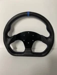 Tuned By Matrix Shape Universal Black Steering Wheel With Blue Stripe No Horn. Fixed Price $39.99.