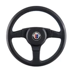 Momo Alpina Spokes 360MM Steering Wheel Genune Black Leather. Fixed Price $524.94.