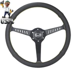 New Nrg Innovations 380MM Stealth Steering Wheel W/ Yellow Stitch RST-380STL-Y. Fixed Price $209.00.