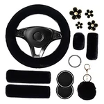 13 Pieces Fluffy Steering Wheel Cover Set, Luoyoyy Cute Fur Car Black. Fixed Price $34.88.