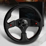 Nrg 320MM Reinforced Black Leather / Dual Side Buttons Steering Wheel RST-007R. Fixed Price $134.00.