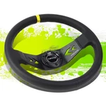 Nrg Universal Leather Aluminum 350MM 6-BOLT Racing Steering Wheel+horn Yellow. Fixed Price $160.00.